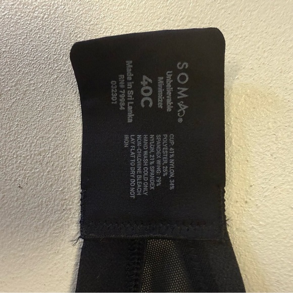 Soma Unbelievable Minimizer Bra Lot of 2 Size 40C Black & Nude Underwire Unlined - Picture 5 of 9